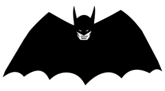 Batman logo, archive record 1940 · First Comic Book Costume Style