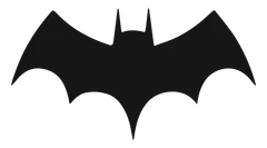 Batman logo, archive record 1946 · Slightly Wider Stance Five Point Bat Wings