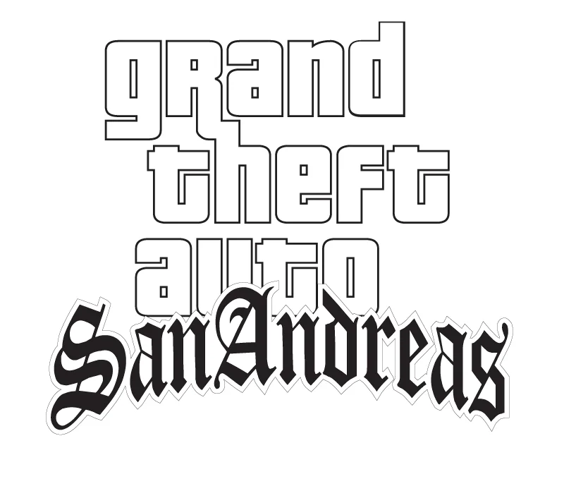 GTA San Andreas Logo Evolution 2004