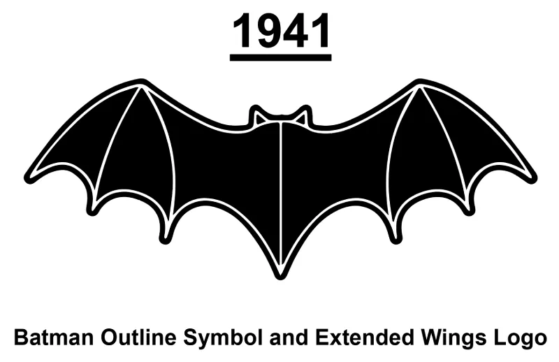 1941 Outline With Extended Wings Batman Logo