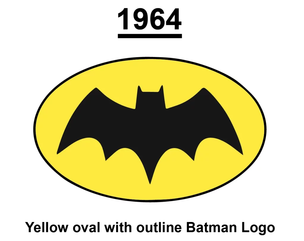 yellow oval with outline batman logo 1964 png